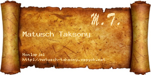 Matusch Taksony névjegykártya